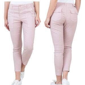 Anthropologie Level99 Pants Size 28 Pink Linen Lyocell Slim Cargo Cropped Preppy